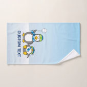 Snowballing pinguïns bad handdoek (Handdoek)