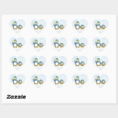 Snowballing pinguïns hart sticker (Vel)