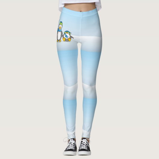 Snowballing pinguïns leggings (Voorkant)
