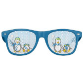 Snowballing pinguïns retro zonnebril (Voorkant)