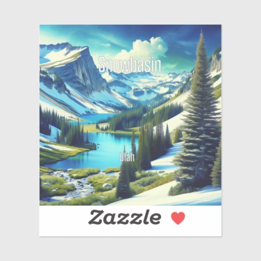 Snowbasin Utah 3 inch Vinyl Sticker (Vel)