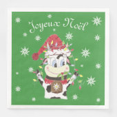 Snowbell de koe en de Kerstdagen lichten papieren  Servetten (Voorkant)