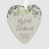 Snowberry Baby's eerste kerstfoto-hart Ornament (voorkant)