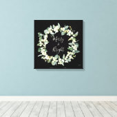 Snowberry+Eucalyptus kerstmis Canvas Afdruk (Insitu (Houten vloer))