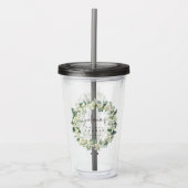 Snowberry & Eucalyptus krans gepersonaliseerde bru Acryl Drinkbeker (Voorkant)