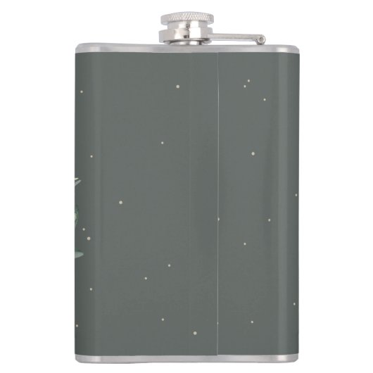 Snowberry & Eucalyptus krans gepersonaliseerde bru Heupfles (Achterkant)