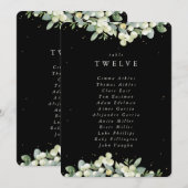 Snowberry+Eucalyptus Numéro de table Carte de sièg (Devant / Derrière)