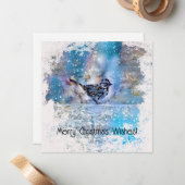 Snowbird Frosty Bird Carte de Noël (Devant/Arrière en situation)