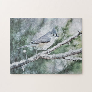 Snowbird Tufted Titmouse Bird Art Puzzle Legpuzzel