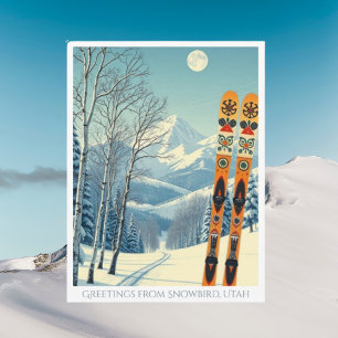 Snowbird Utah ski vacances retro Carte postale