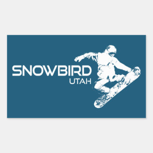 Snowbird Utah Snowboarder Rechthoekige Sticker