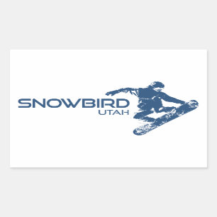 Snowbird Utah Snowboarder Rechthoekige Sticker