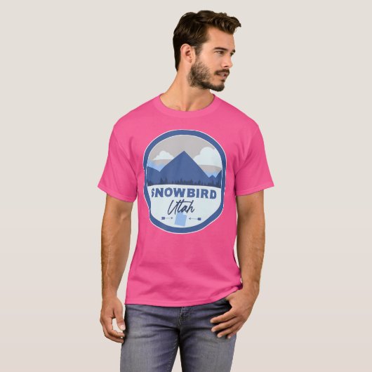 Snowbird Utah Ut Mountains Badge Hiking Souvenir T-shirt (Voorkant volledig)