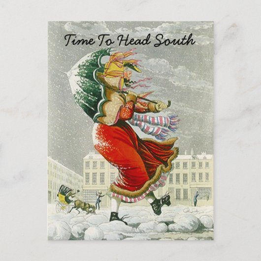 SNOWBIRD'S AANKONDIGING WINTERADRES BRIEFKAART (Voorkant)