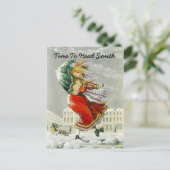 SNOWBIRD'S AANKONDIGING WINTERADRES BRIEFKAART (Staand voorkant)