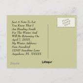 SNOWBIRD'S ANNOUNCEMENT WINTER ADDRESS BRIEFKAART (Achterkant)