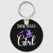 Snowboader snowboard meisje grappig meisje snowboa sleutelhanger (Voorkant)