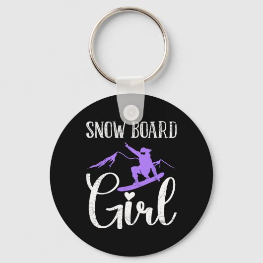 Snowboader snowboard meisje grappig meisje snowboa sleutelhanger (Voorkant)