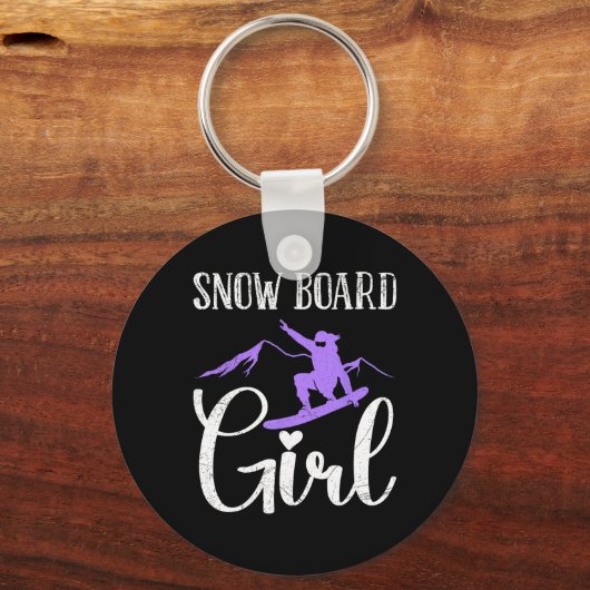 Snowboader snowboard meisje grappig meisje snowboa sleutelhanger (Voorkant)