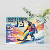 Snowboard 16e anniversaire Invitation (Debout devant)