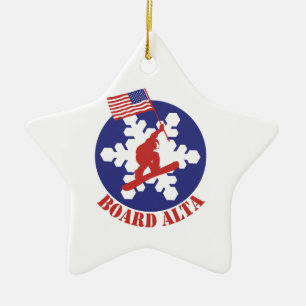 Snowboard Alta Keramisch Ornament
