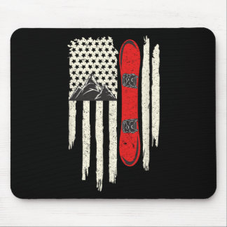 Snowboard American Flag Winter Sports Alpine Snowb Muismat
