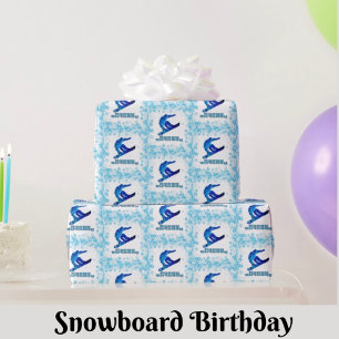 Snowboard Birthday Gift Wrapping Paper Cadeaupapier