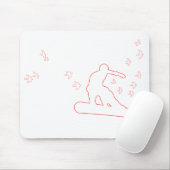 snowboard. board met vogels. rode omtrek. muismat (Met muis)