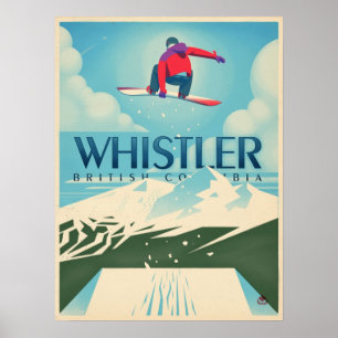Snowboard Booter Whistler BC Travel Poster