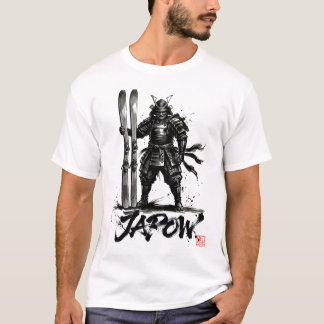 Snowboard Brush Art - Standing Samurai Ski T-shirt