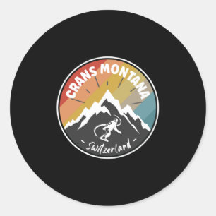 Snowboard Crans Montana Zwitserland Ronde Sticker