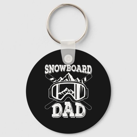 Snowboard Dad Mountain Range Snowboarding Vader F Sleutelhanger (Voorkant)
