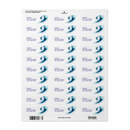 Snowboard Design Mailing Label (Full Sheet)
