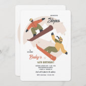 Snowboard Duo Uitnodiging (Voorkant / Achterkant)