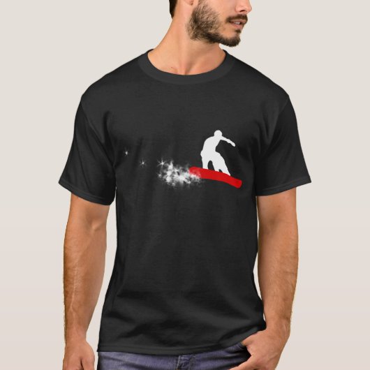 snowboard. eenvoudig. Rood. T-shirt (Voorkant)