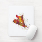 snowboard en acuarela muismat (Met muis)