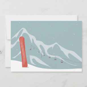 Snowboard et remontée ski en hiver Carte de vacanc
