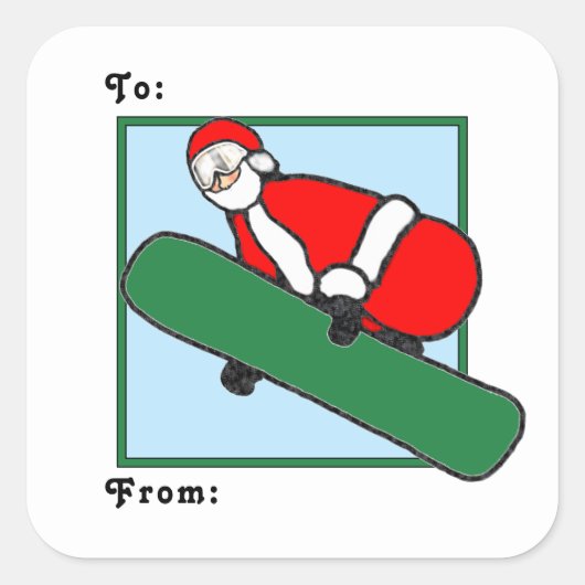 Snowboard - étiquettes cadeaux de Noël (Devant)