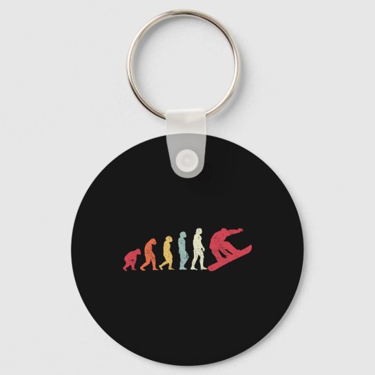 Snowboard evolutie van Man Boarder Monkey Ape naar Sleutelhanger (Voorkant)