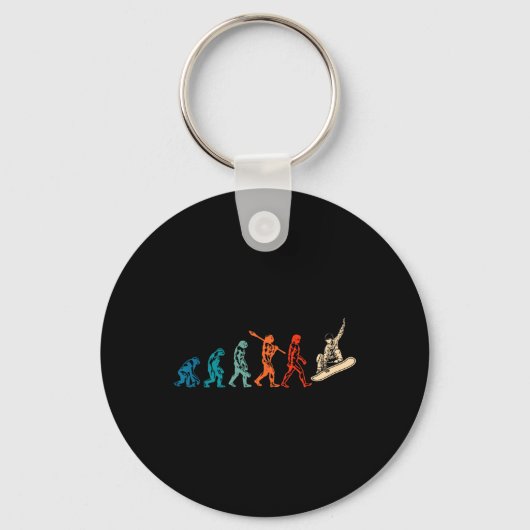 Snowboard Evolution Snowboarder Winter Snowboardin Sleutelhanger (Voorkant)