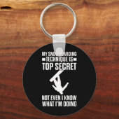 Snowboard Funny Snowboarden Techniek is top geheim Sleutelhanger (Voorkant)