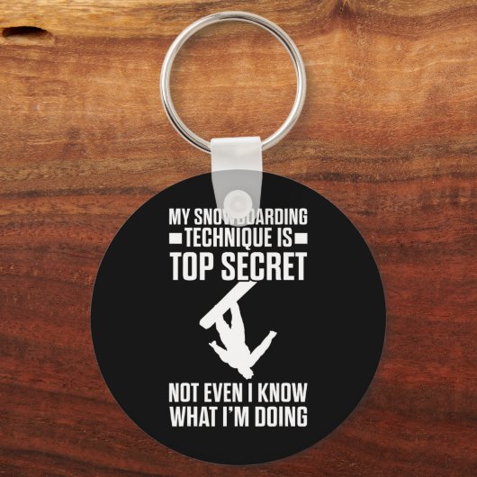 Snowboard Funny Snowboarden Techniek is top geheim Sleutelhanger (Voorkant)