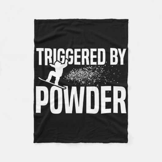 Snowboard getriggerd door poeder 1 fleece deken (Voorkant)