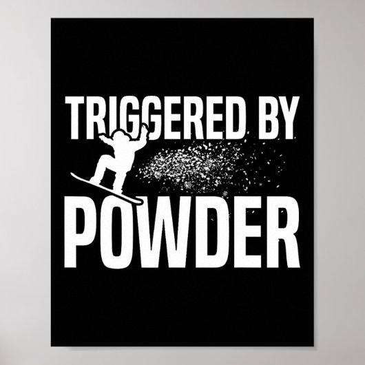 Snowboard getriggerd door poeder 1 poster (Voorkant)