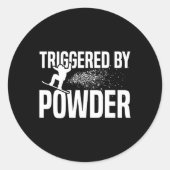 Snowboard getriggerd door poeder 1 ronde sticker (Voorkant)