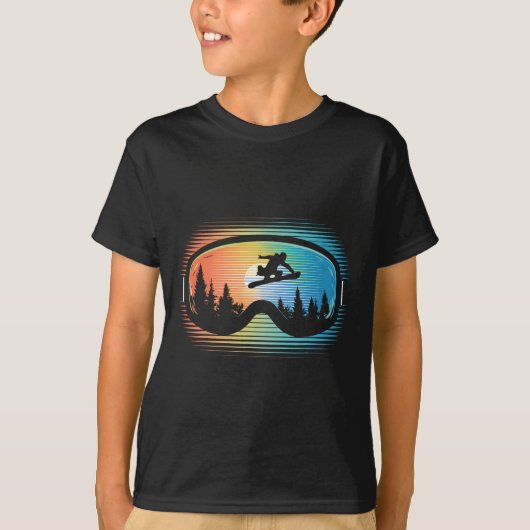 Snowboard Goggles  Mountain Snowboarding Re T-shirt (Voorkant)