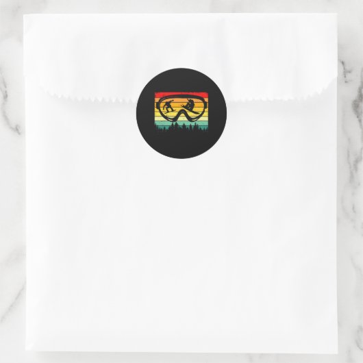 Snowboard Goggles Mountain Snowboarding Retro Vaca Ronde Sticker (Tas)