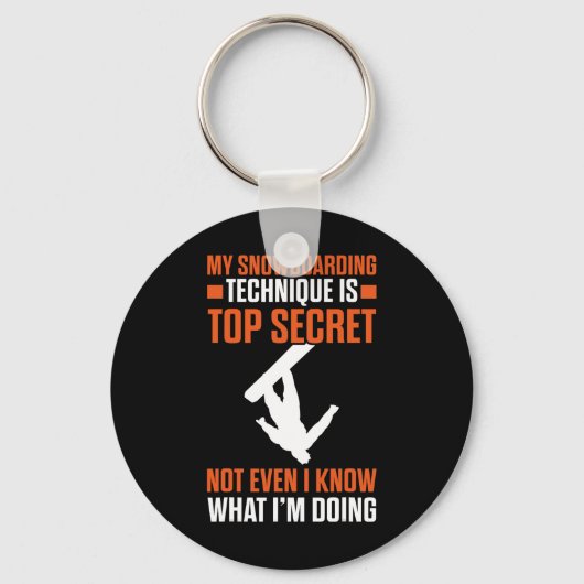 Snowboard Grappig Mijn snowboardingtechniek is top Sleutelhanger (Voorkant)