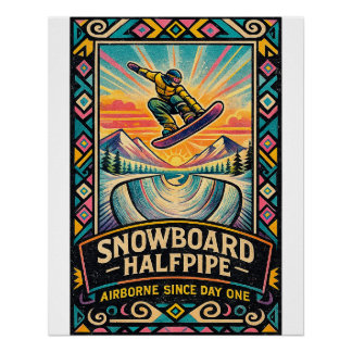 “Snowboard Halfpipe – Zweeft sinds dag één Perfect Poster