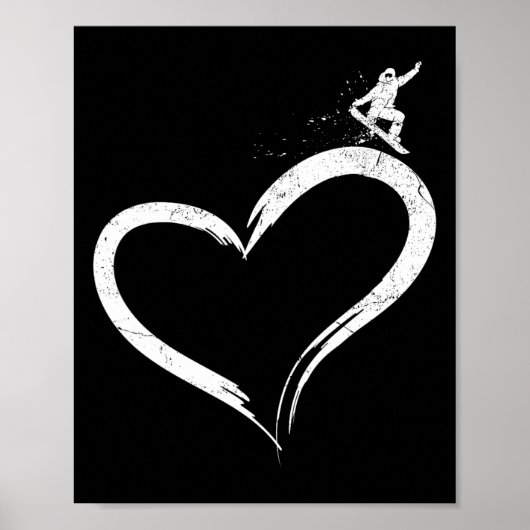 Snowboard Hart Poster (Voorkant)